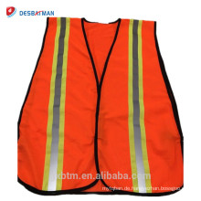 Günstige 100% Polyester Fluoreszierende Orange Reflektierende Construction Road Work Hallo Vis Sicherheitsweste